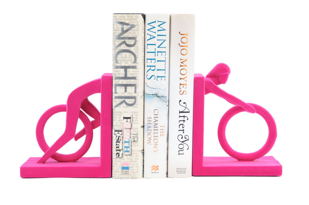 Velvet Cyclist Bookends (Pink)