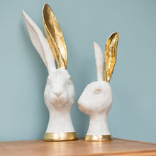 Load image into Gallery viewer, White and Gold Hares - Set of 2