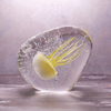 Yellow Jellyfish in Ice Paperweight