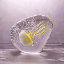 Load image into Gallery viewer, Yellow Jellyfish in Ice Paperweight